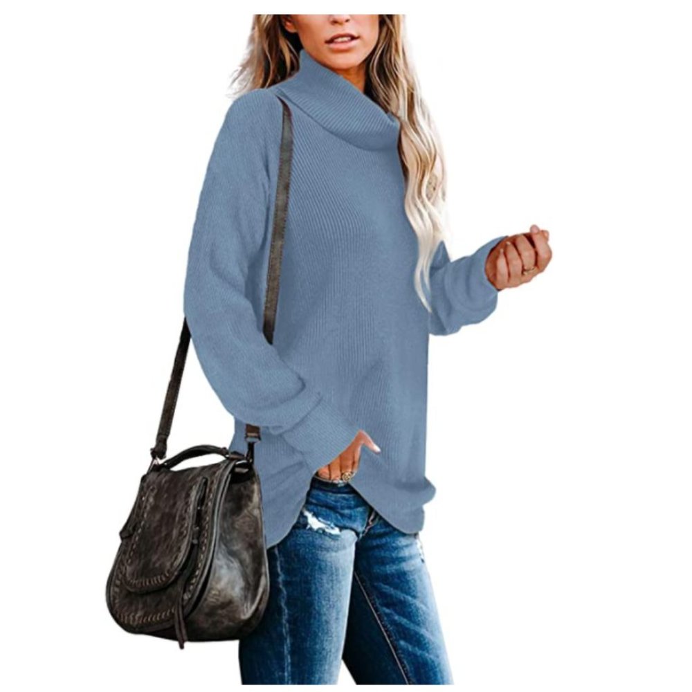 Turtleneck Oversized Pullover Loose Sweater - Picture 3 of 5